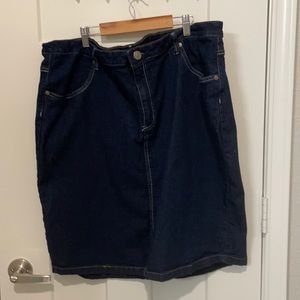 Plus sized, blue jean skirt